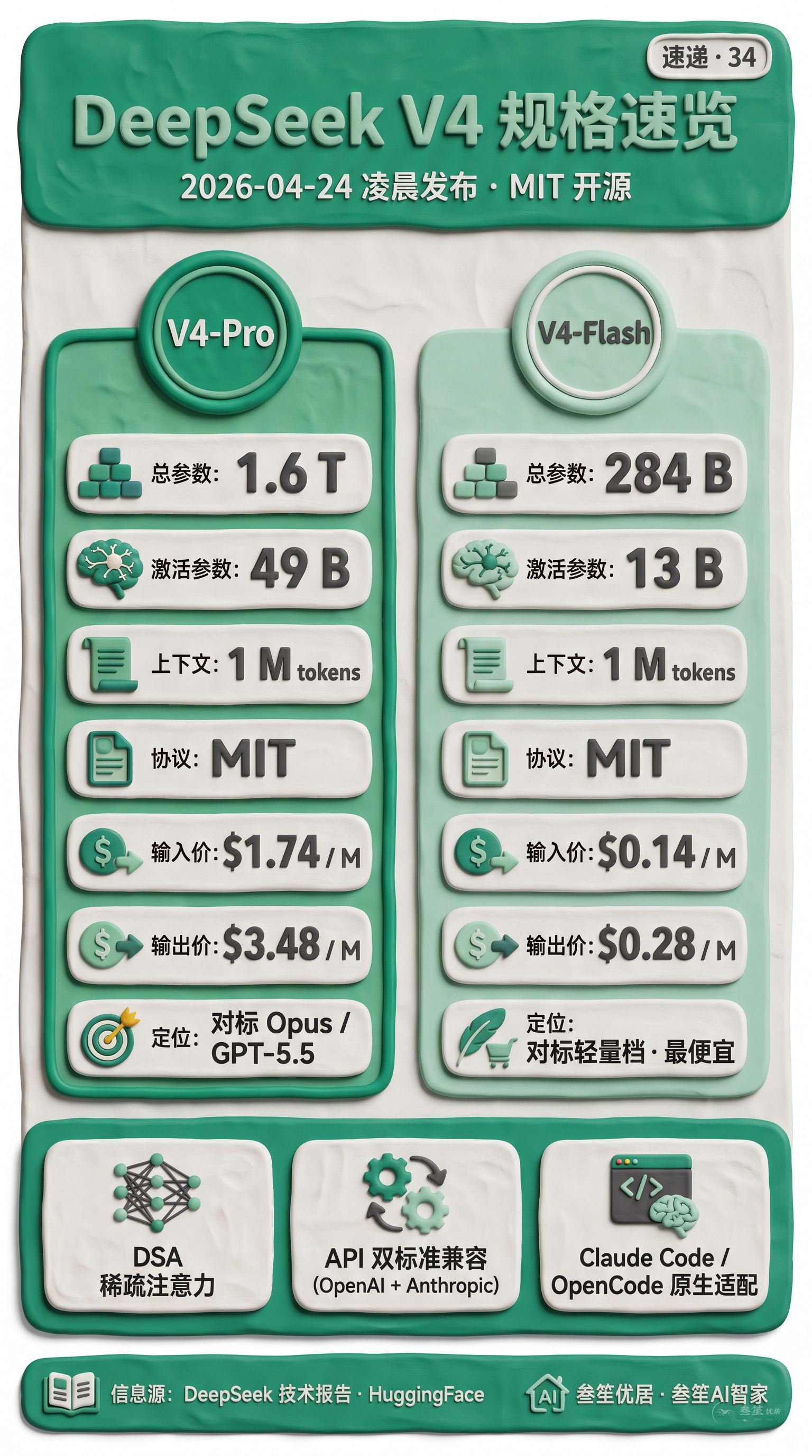 DeepSeek V4 规格速览