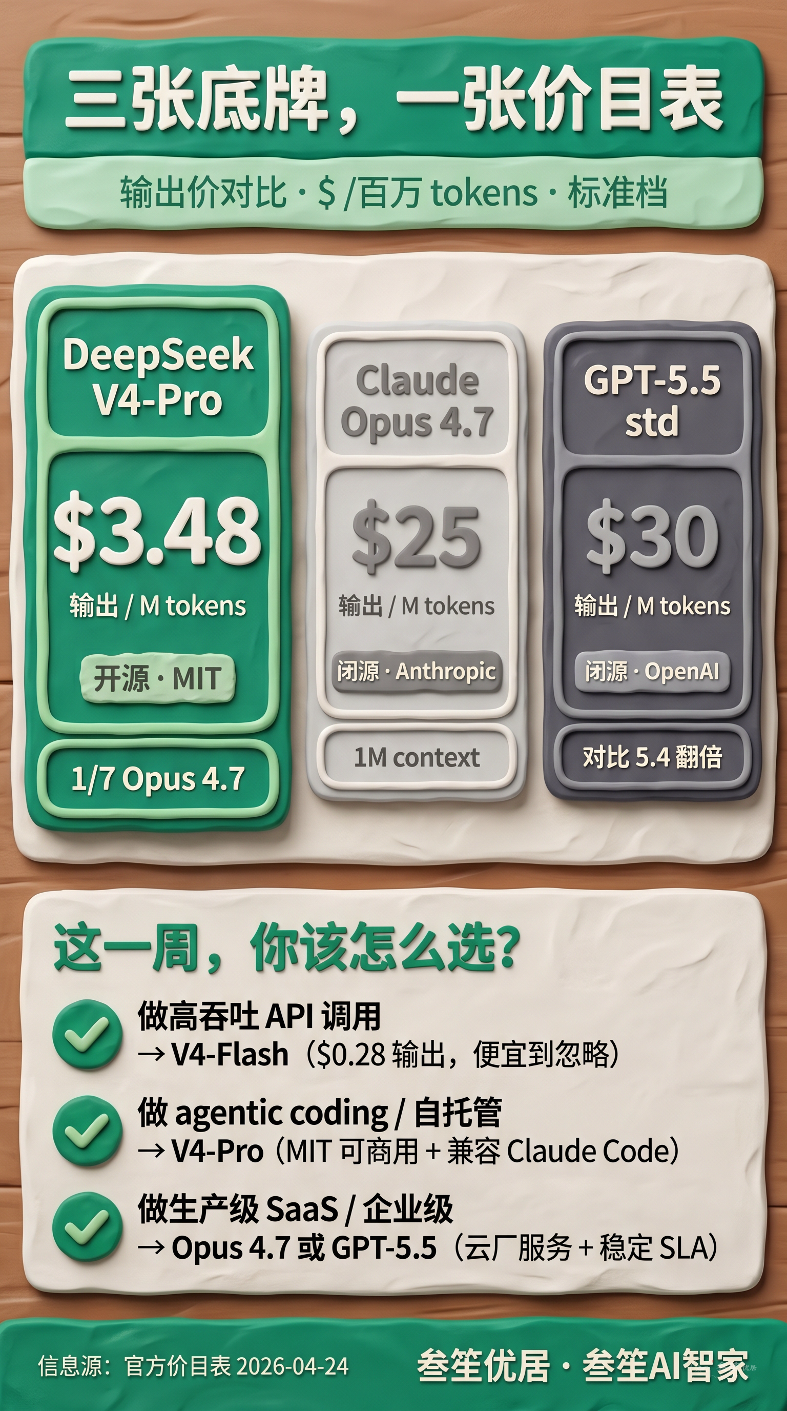三张底牌 · 怎么选