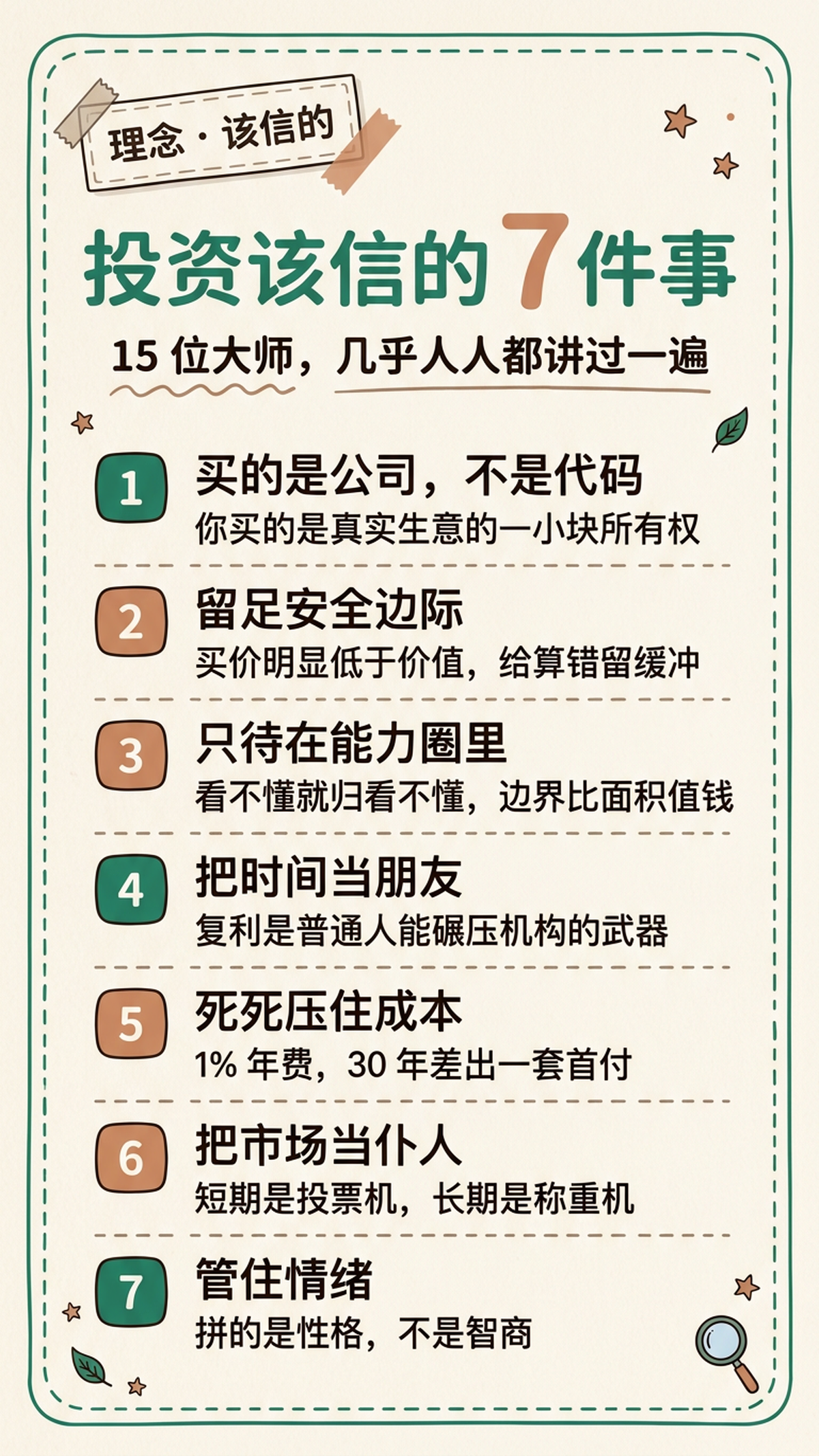7 件该信的事